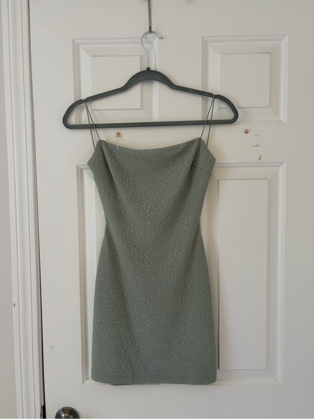 Windsor Sage Green Sparkle Mini Dress